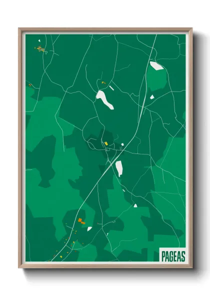 Une affiche de carte sur Pageas