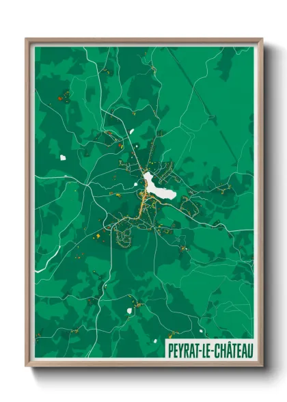 Une affiche de carte sur Peyrat-le-Château