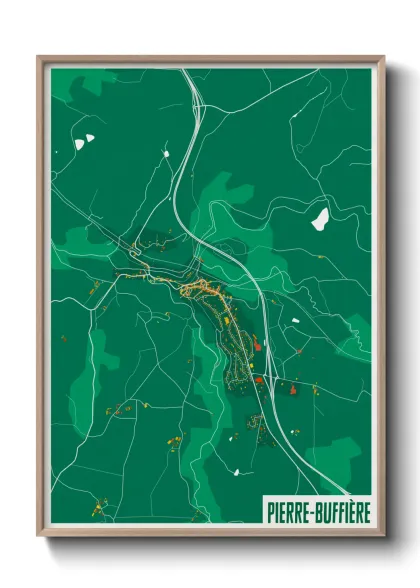 Une affiche de carte sur Pierre-Buffière