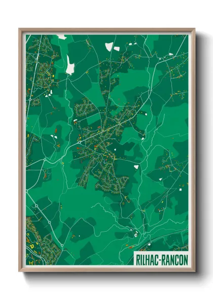 Une affiche de carte sur Rilhac-Rancon