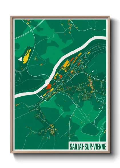 Une affiche de carte sur Saillat-sur-Vienne