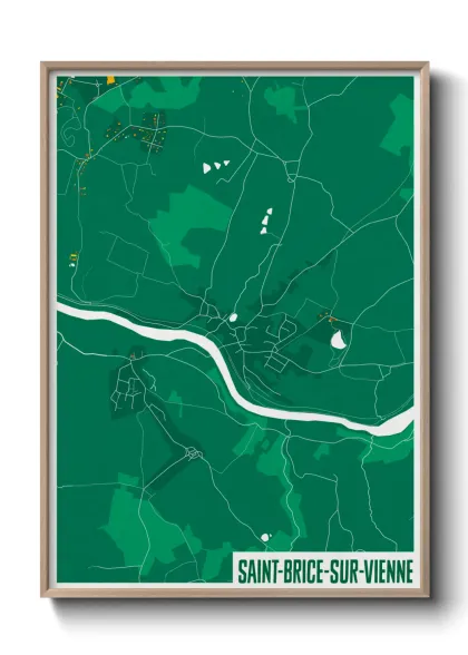 Une affiche de carte sur Saint-Brice-sur-Vienne