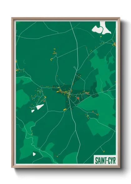 Une affiche de carte sur Saint-Cyr