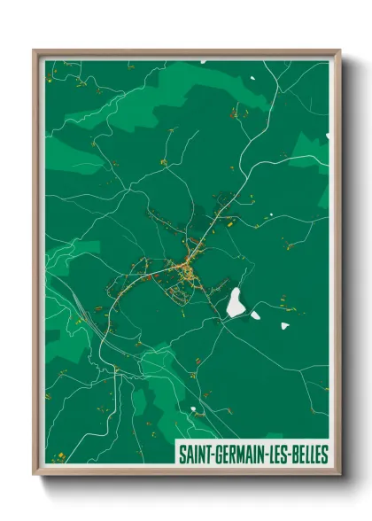 Une affiche de carte sur Saint-Germain-les-Belles