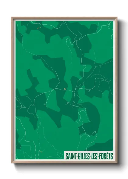 Une affiche de carte sur Saint-Gilles-les-Forêts