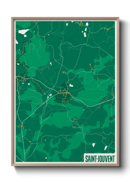 Une affiche de carte sur Saint-Jouvent