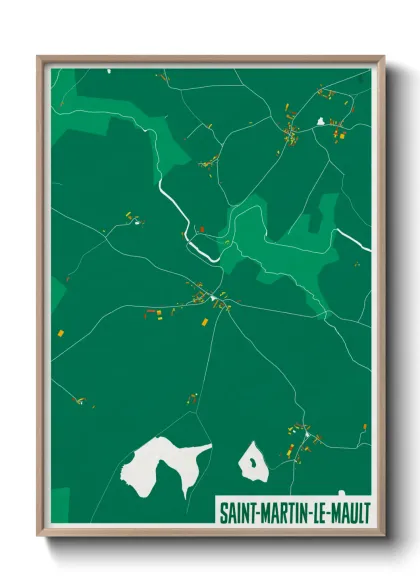 Une affiche de carte sur Saint-Martin-le-Mault
