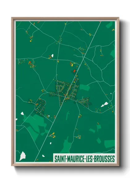 Une affiche de carte sur Saint-Maurice-les-Brousses