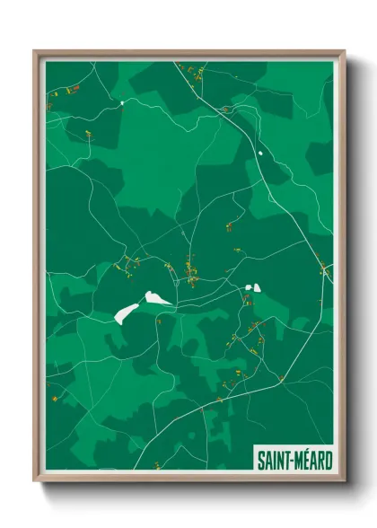 Une affiche de carte sur Saint-Méard