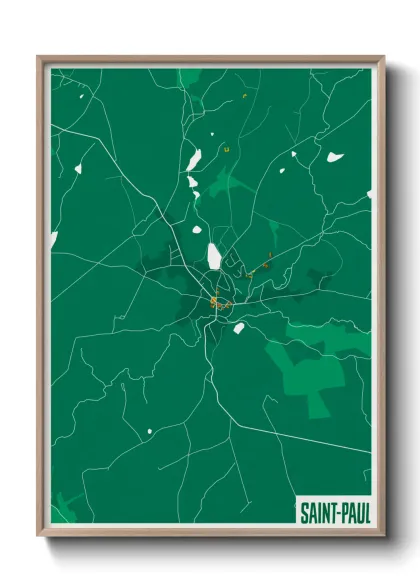 Une affiche de carte sur Saint-Paul