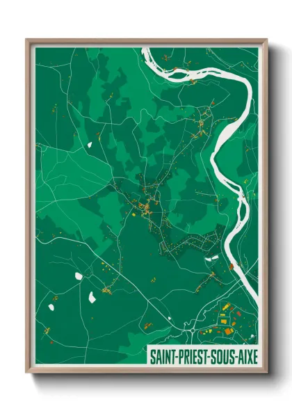 Une affiche de carte sur Saint-Priest-sous-Aixe