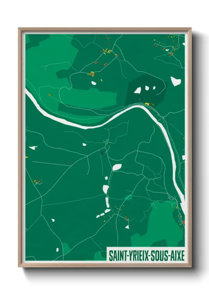 Une affiche de carte sur Saint-Yrieix-sous-Aixe