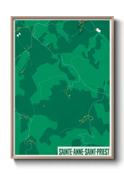 Une affiche de carte sur Sainte-Anne-Saint-Priest
