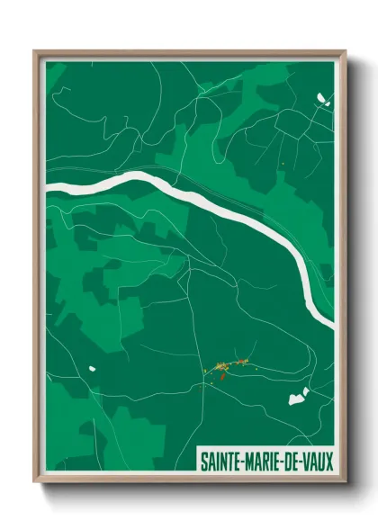 Une affiche de carte sur Sainte-Marie-de-Vaux