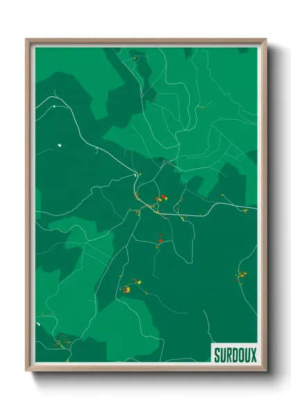 Une affiche de carte sur Surdoux