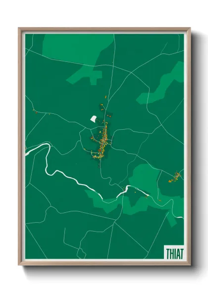 Une affiche de carte sur Thiat