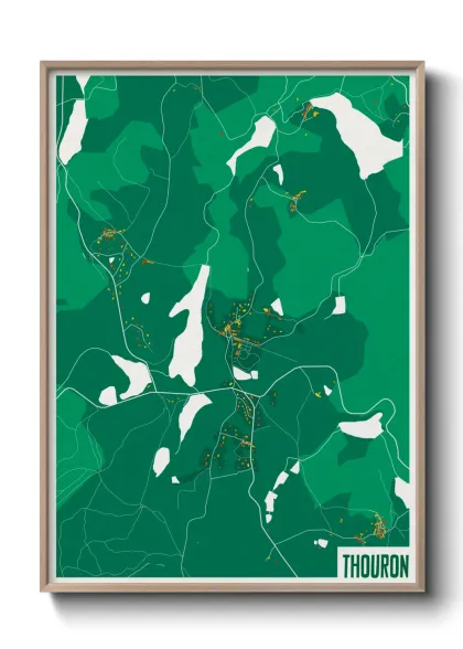 Une affiche de carte sur Thouron
