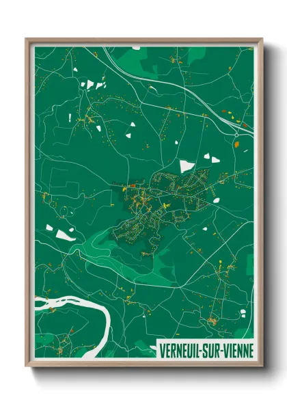 Une affiche de carte sur Verneuil-sur-Vienne