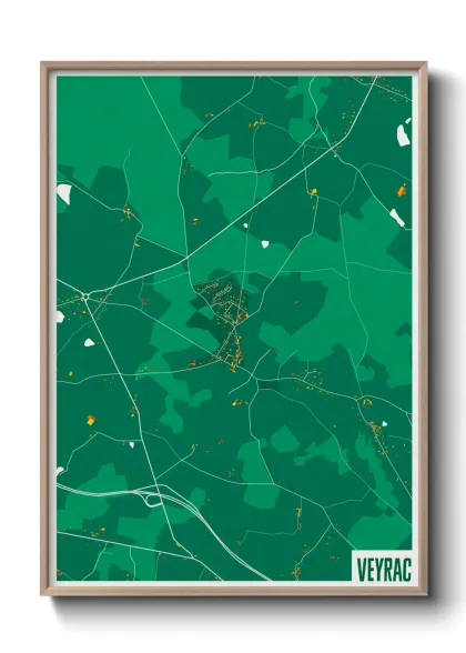 Une affiche de carte sur Veyrac