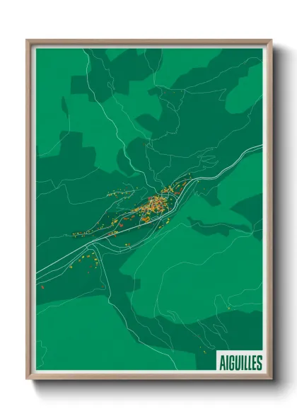 Une affiche de carte sur Aiguilles