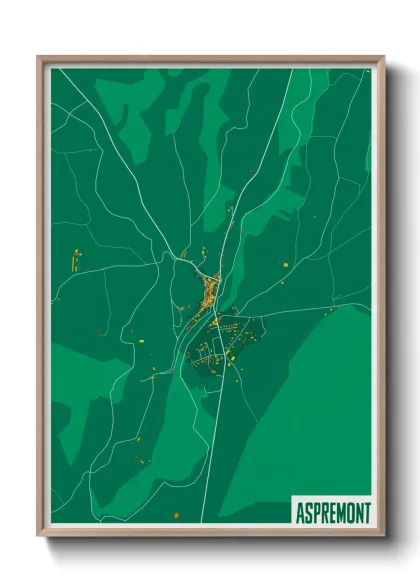 Une affiche de carte sur Aspremont