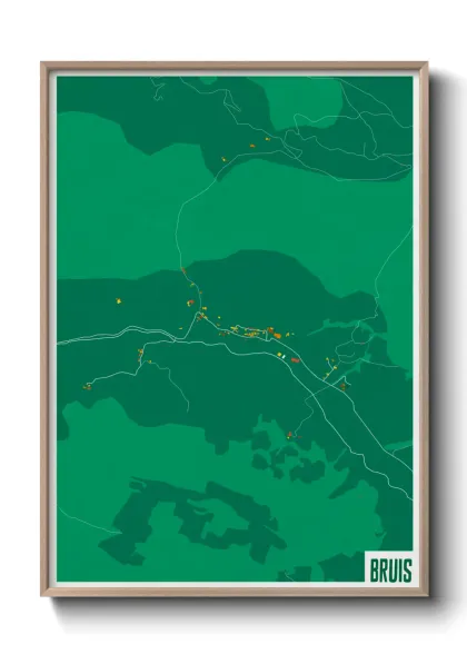 Une affiche de carte sur Bruis