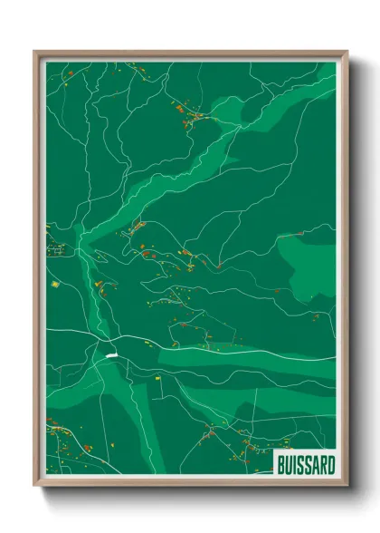 Une affiche de carte sur Buissard