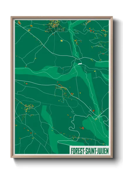 Une affiche de carte sur Forest-Saint-Julien