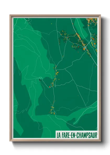 Une affiche de carte sur La Fare-en-Champsaur