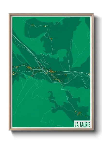 Une affiche de carte sur La Faurie