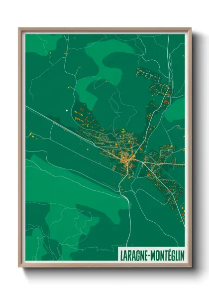 Une affiche de carte sur Laragne-Montéglin