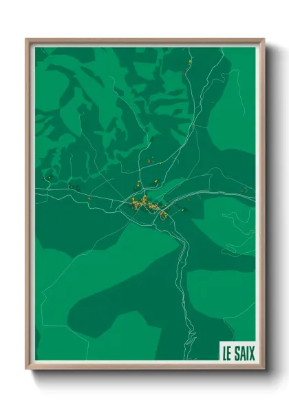 Une affiche de carte sur Le Saix