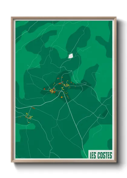 Une affiche de carte sur Les Costes
