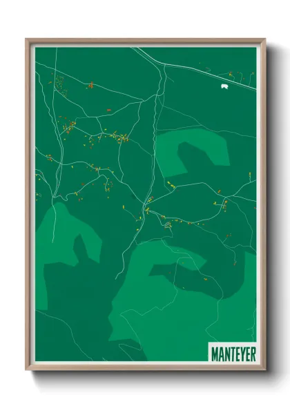 Une affiche de carte sur Manteyer