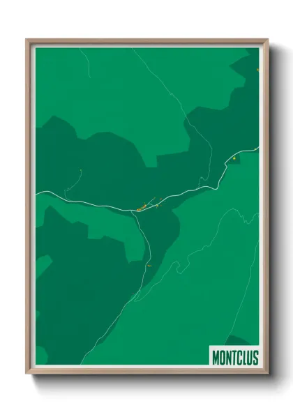 Une affiche de carte sur Montclus