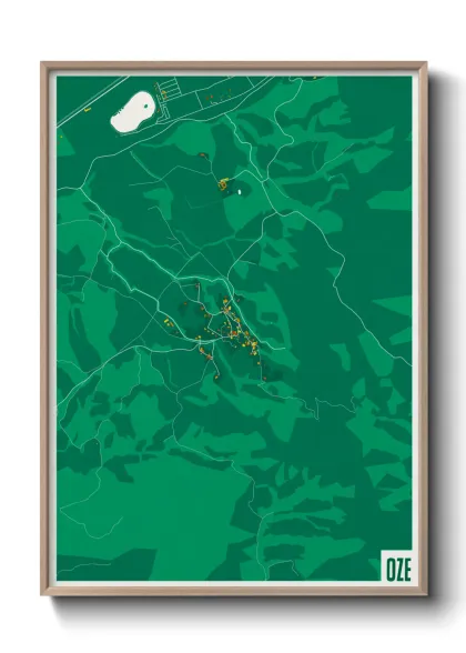 Une affiche de carte sur Oze