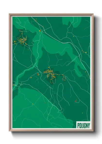 Une affiche de carte sur Poligny