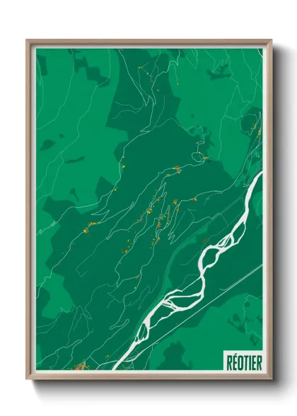 Une affiche de carte sur Réotier