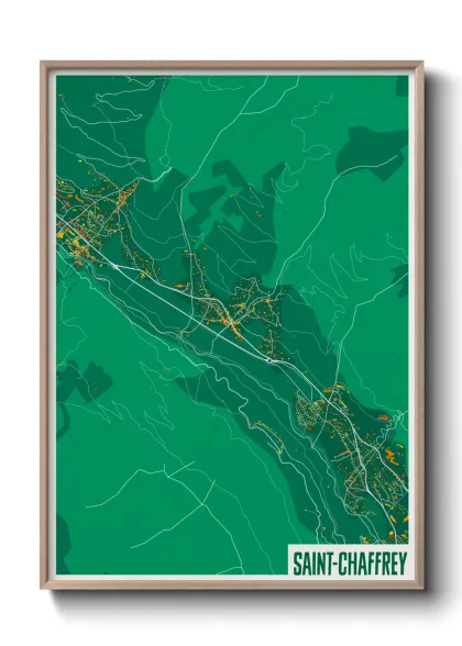 Une affiche de carte sur Saint-Chaffrey