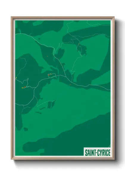Une affiche de carte sur Saint-Cyrice