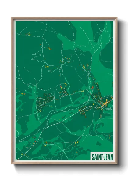 Une affiche de carte sur Saint-Jean
