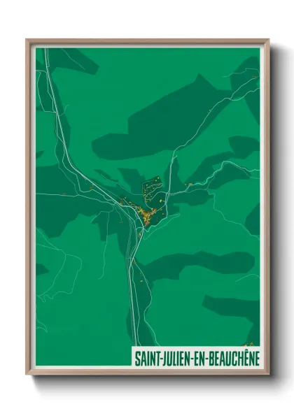 Une affiche de carte sur Saint-Julien-en-Beauchêne