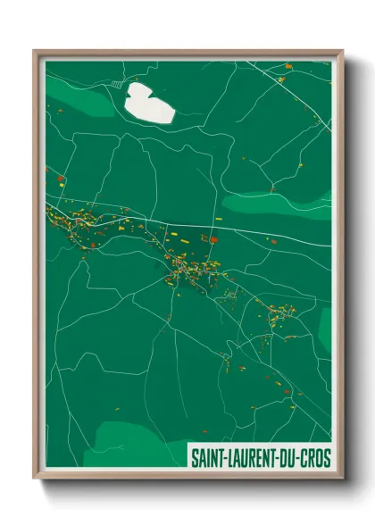 Une affiche de carte sur Saint-Laurent-du-Cros