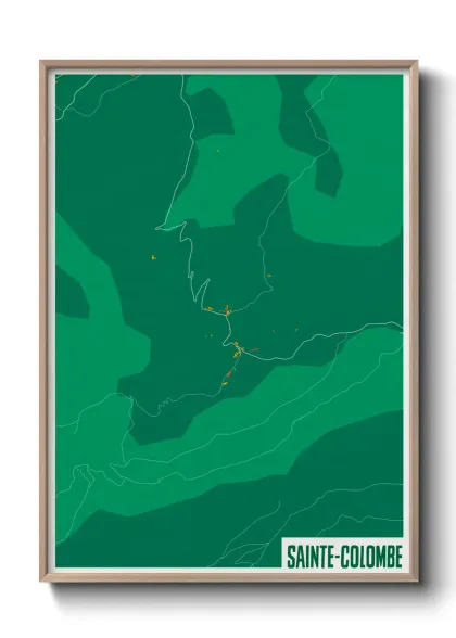 Une affiche de carte sur Sainte-Colombe