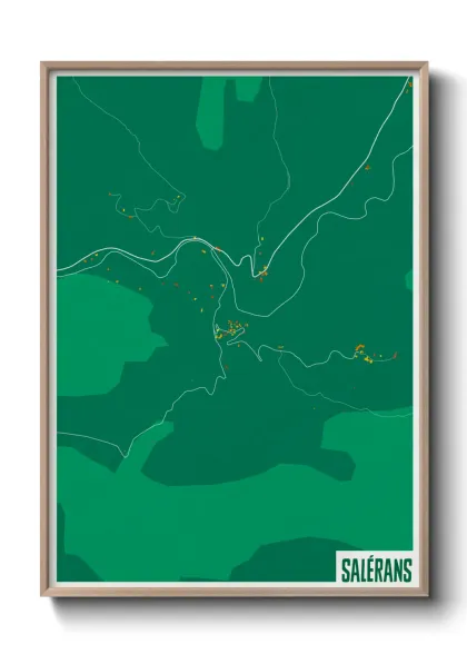 Une affiche de carte sur Salérans