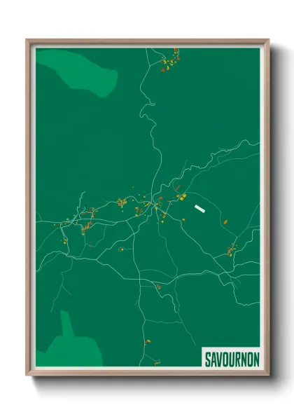 Une affiche de carte sur Savournon