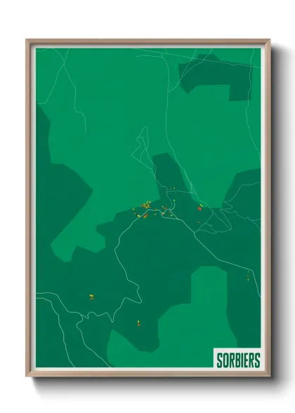 Une affiche de carte sur Sorbiers