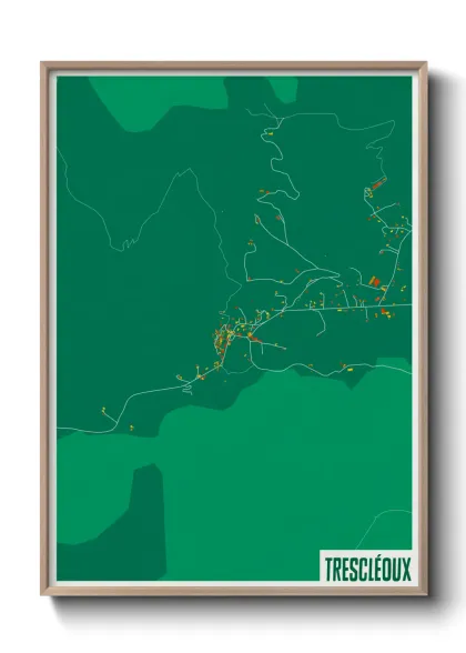 Une affiche de carte sur Trescléoux