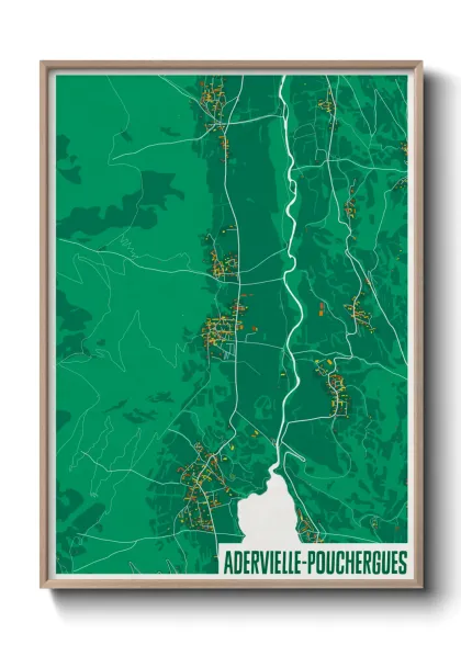 Une affiche de carte sur Adervielle-Pouchergues