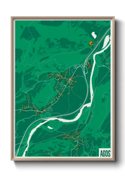 Une affiche de carte sur Agos